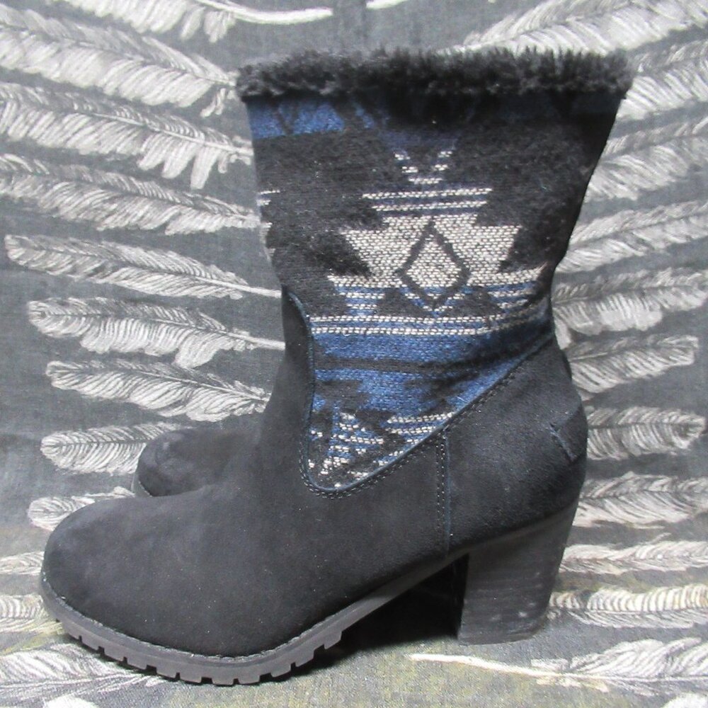BareTraps Zeldie Aztec Print Fur Lined Boho Festival Winter Boot - Picture 6 of 15